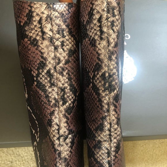 NEW Vince Camuto Western Snake Python Cowboy Heeled Kervana Knee High Boots - Picture 8 of 10